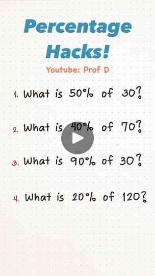 67K views · 397 reactions | Unlock Percentage Power: Quick Hacks for Calculating Like a Whiz! | Prof D Homeschool Math, Calculator