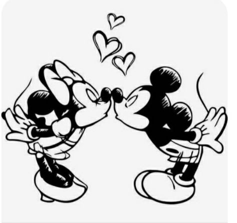 Donald Duck Sketch, Duck Sketch, Minnie Tattoo, Mickey Mouse Sketch, Minnie Mouse Drawing, Mickey And Minnie Kissing, Mouse Sketch, Mickey Mouse Svg, Mickey And Minnie Love