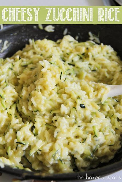 Cheesy zucchini rice from The Baker Upstairs. Delicious, rich, and velvety smooth... and good for you too! A quick and easy side dish your family will love! http://www.thebakerupstairs.com Cheesy Zucchini Rice, Zucchini Rice, Soft Foods Diet, Cheesy Zucchini, Rice Side Dishes, Resep Diet, Soft Foods, Soft Food, Idee Pasto Sano