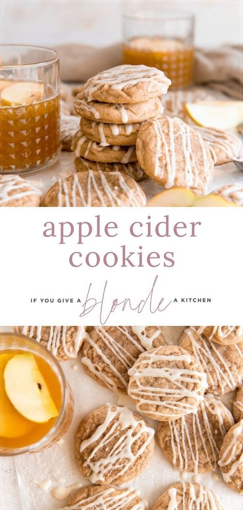 Cookie Trailer, Apple Cider Reduction, Cider Cookies, Apple Cider Cookies, Patty Cakes, Fall Cookie Recipes, Apple Cider Recipe, Fall Baking Recipes, Homemade Apple Cider