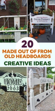 20 Clever Ideas Made Out Of From Old Headboards Diy Headboard Bench, Fly Repellant Diy, Headboard Sign, Upcycle Headboard, Chicken Coop Designs Diy, Wrought Iron Headboard, Headboard Makeover, Headboard Crafts, Antique Headboard