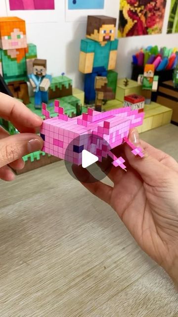 Miricraft on Instagram: "Papercraft del Ajolote de Minecraft #diy #paper #minecraft" Origami Minecraft, Axolotl Minecraft, Paper Minecraft, Minecraft Paper, Minecraft Axolotl, Minecraft Papercraft, Minecraft Diy, Minecraft Party, May 1