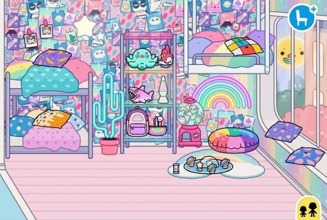 Toce Boce, Bad Room Ideas, Toka Boka, Rainbow House, Free House Design, Kawaii Background, Adorable Homes Game, Create Your Own World