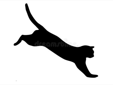 Cat Jumping Illustration, Jumping Cat, Shadow Illustration, Cat Shadow, Running Silhouette, Cat Run, Cat Vector, Sketches Simple, Cat Logo