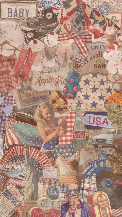 #usa #america #americana #vintage #collageaesthetic #collage Usa Vintage Aesthetic, College Vintage Aesthetic, Country Collage Aesthetic, America Aesthetic Vintage, Classic Americana Aesthetic, 80s America Aesthetic, Vintage American Aesthetic, Retro Country Aesthetic, Dark Americana Aesthetic