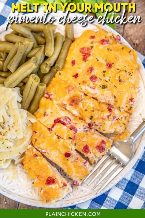 Mayonnaise Chicken Breast, Pimento Cheese Chicken, Chicken Mayonnaise, Plain Chicken Recipes, Plain Chicken Recipe, Mayonnaise Chicken, Chicken And Cheese Recipes, Oven Roasted Asparagus, Pimento Cheese Recipes