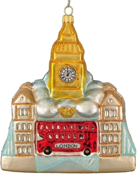 Amazon.com: London England Landscape Views Polish Glass Christmas Tree Ornament Travel : Home & Kitchen England Landscape, Christmas Tree With Presents, Hanging Mason Jars, Wooden Santa, Hanging Christmas Tree, Holiday Wall Decor, Theresa May, Rustic Christmas Tree, Glass Christmas Tree Ornaments