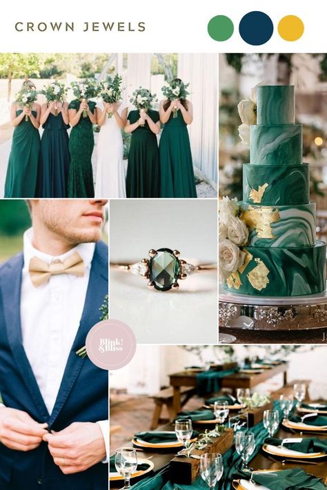 Jewel Tone Wedding Colors, Winter Reception, Sapphire Blue Wedding, Blue Wedding Colors, Sapphire Blue Weddings, Green And Gold Wedding, Wedding Color Palette Summer, Wedding Color Palettes, Gold Wedding Colors