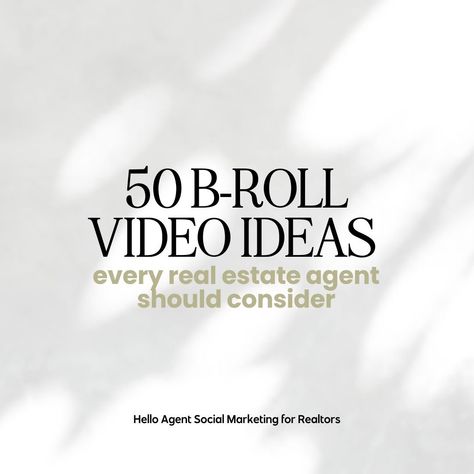 In the fast-paced digital age, dynamic video content is crucial for real estate marketing. While showcasing property interiors is essential, integrating B-Roll footage can elevate your videos, making them more engaging and visually appealing. Here are 50 B-Roll video ideas every real estate agent sh Real Estate Video Ideas, Marketing For Real Estate, Realtor Social Media, B Roll, Real Estate Video, Video Ideas, Social Marketing, Fast Paced, Social Media Content