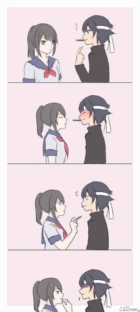 Funny Anime Couples, Yandere Simulator Memes, Yendere Simulator, Pocky Game, Yandere Simulator Characters, Yandere Girl, Anime Memes Funny, Yandere Simulator, Dessin Adorable