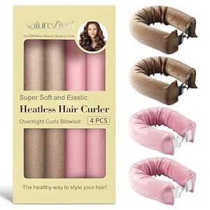 Satin Heatless Curling Rods for Overnight Blowout Curls - No Heat Curlers to Sleep In for Short Hair Short Hair Thick, Curlers For Short Hair, Curling Headband, Hair Rods, Blowout Curls, No Heat Hair, No Heat Hair Curlers, No Heat Curlers, Heatless Curlers