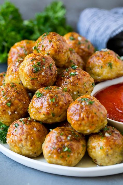 Chicken Meatballs Chicken Meatballs Healthy, Meatballs Dinner, Meatballs Chicken, Ground Chicken Meatballs, Baked Chicken Meatballs, Braised Chicken Breast, Perfect Meatballs, Baked Meatballs, Meal Rotation