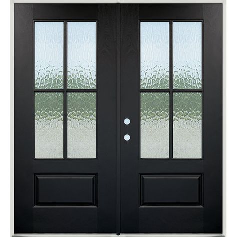 Steel Patio Doors, Black Exterior Doors, Double Front Entry Doors, Double Door Entryway, French Front Doors, Double Doors Exterior, Black Front Doors, Farmhouse Front Door, Entry Design