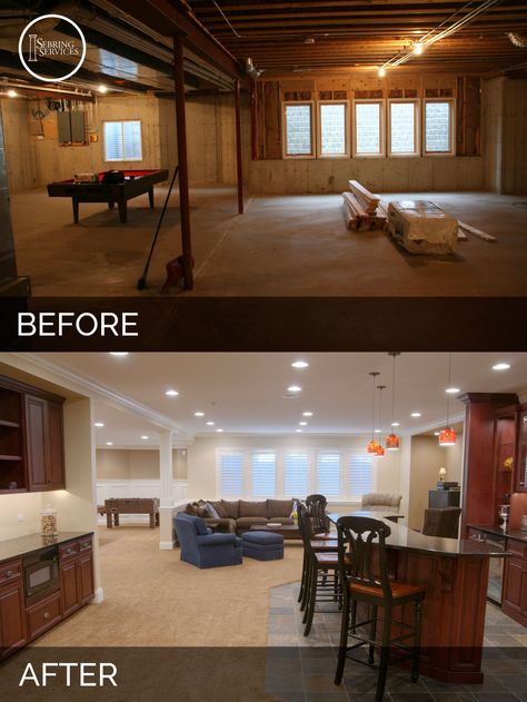 Before and After Basement Remodeling - Sebring Services Basement Gym, Basement Inspiration, Basement Plans, Basement Apartment, Small Basements, Basement Makeover, Waterproofing Basement, Basement Walls, Basement Bedrooms