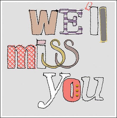 we'll miss you - sewn or stitched? Wedding Invitation Wording Templates, Free Wedding Invitation Templates, Free Wedding Invitations, Will Miss You, Happy Mother's Day Card, Wedding Invitation Samples, Fabric Cards, Miss You Cards, Not On The High Street