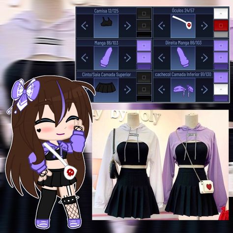 Gacha Club Black Outfits, Gacha Life Clothes Ideas For Girl, Gacha Outfit Ideas Girl, Outfit Gacha Club Girl, Gacha Club Clothes Ideas Girl, Gacha Outfits Girl, Gacha Dress Ideas, Gacha Club Outfit Ideas Girl, Gacha Club Outfit