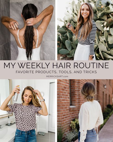 My weekly hair routine (a step by step schedule, plus my favorite products) Weekly Hair Routine, Daily Hair Routine, Merricks Art, Navy Hair, Thick Wavy Hair, Barrel Curls, Makeup Hacks Beauty Secrets, Stimulate Hair Follicles, Hair System