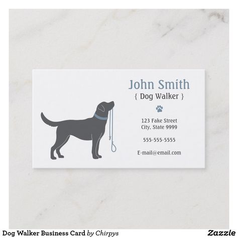 Dog Walker Business Card Dog Walker Business Cards, Dog Walking Business Cards, Dog Walking Logo, Dog Walking Business, Buisness Cards, Flat Art, Dog Business, Pet Businesses, Online Logo Design