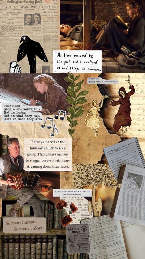 #thebookthief #books #reading #readingbooks The Book Thief Aesthetic Wallpaper, The Book Thief Wallpaper, The Book Thief Fanart, The Book Thief Aesthetic, Thief Quote, Posters Diy, Book Thief, Quote Collage, Film Recommendations