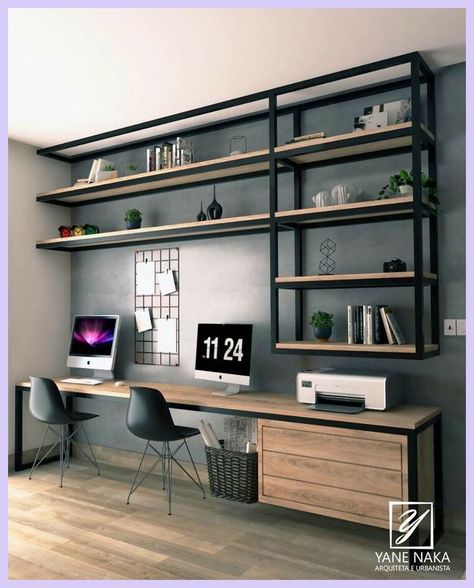 Home Office Layouts, Industrial Home Offices, Modern Home Offices, Home Studio Setup, Small Home Offices, Home Office Setup, Home Office Space, Office Setup, Home Office Organization