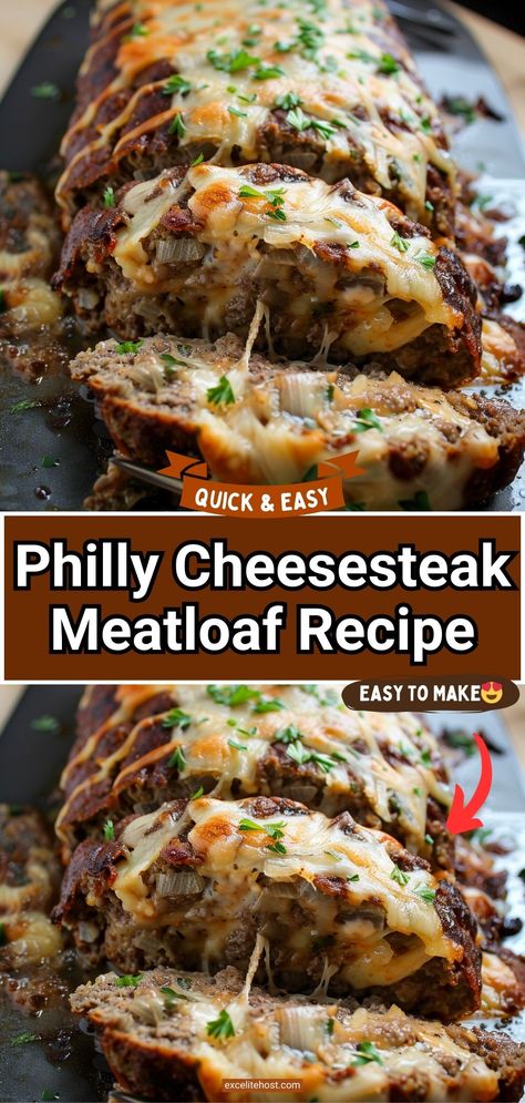 Cheesesteak Meatloaf, Cheese Stuffed Meatloaf, Cheesesteak Sandwich, Traditional Meatloaf, Closet Cooking, Food Knowledge, Beef Meals, Cafeteria Food, Good Meatloaf Recipe