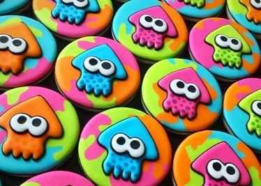 Splatoon Cookies, 8th Birthday Cake, Video Games Birthday, 13th Birthday, 6th Birthday Parties, Food Themes, Boy Birthday Party, Splatoon, 8th Birthday