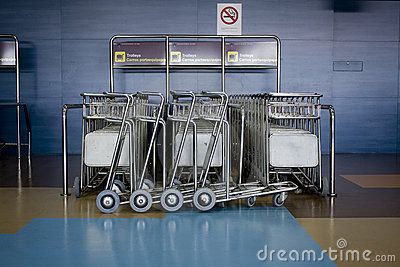 Airport Trolley Stack by Tom Hewitt, via Dreamstime Airport Pictures, Stock Images Free