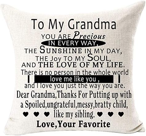 Best Grandm Birthday Gift to My Grandma You are Precious in Every Way Cotton Linen Decorative Throw Pillow Cover Cushion Case for Sofa Living Room 18 inches Square (A) You Are Precious, Funny Retirement Gifts, Retirement Gifts For Women, Dog Bed Furniture, My Dearest, Granddaughter Gift, Linen Pillow Covers, Sofa Living, Christmas Birthday Gifts