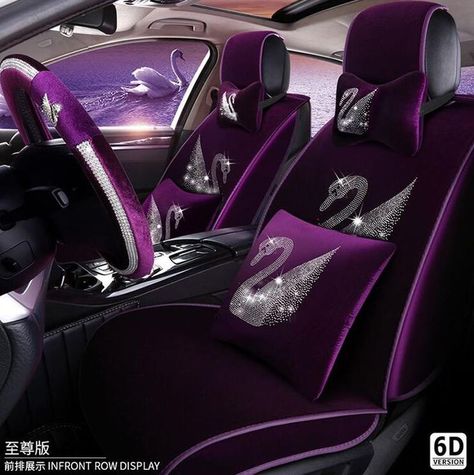 Car Lashes, Car Interior Diy, Car Chair, New Car Accessories, Custom Car Floor Mats, Girly Car Accessories, Purple Car, Cool Car Accessories, Luxury Car Interior