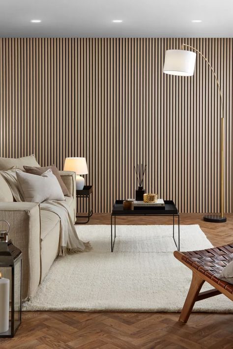 15 Scandinavian living rooms: transform a room with Nordic design | Waterproof Wall Panels, Kitchen Wall Panels, Scandinavian Design Living Room, Wood Panelling, Wood Slat Wall, Diy Plumbing, Wood Cladding, Living Room Scandinavian, Scandinavian Living