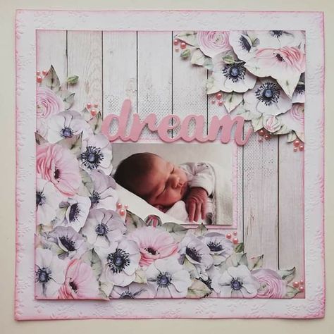 Baby Girl Scrapbook Ideas, Baby Girl Scrapbook Page Ideas, Newborn Scrapbook Ideas, Scrapbook Layouts Baby Girl, Baby Boy Scrapbook Layouts, Boy Scrapbook Layouts, Baby Scrapbook Album, Scrapbook Design Layout, Uniquely Creative