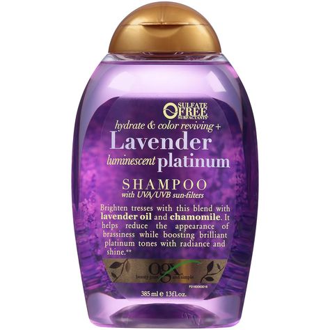 Arrives by Mon, Jan 3 Buy OGX Hydrate & Enhance Lavender Luminescent Platinum Shampoo, 13 Oz at Walmart.com Swimmers Ear Remedy, Shimmer Lights Shampoo, Lavender Shampoo, Purple Shampoo, Hair Starting, Platinum Blonde Hair, Color Treated Hair, Aging Gracefully, Lavender Oil