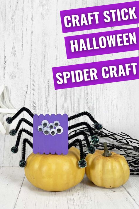 Looking for Halloween craft ideas that are easy and fun for kids? This Craft Stick Spider and Web is a simple DIY project using craft sticks and pipe cleaners, making it a budget-friendly option for parents and teachers. It’s perfect for Halloween parties or classroom decorations and is quick to make in under 30 minutes. Add this cute and spooky spider craft to your Halloween celebration! Visit The Purple Pumpkin Blog for the craft tutorial. Make Spider Web, Halloween Paper Decorations, Stick Spider, Halloween Spider Craft, Spooky Craft, How To Make Spiders, Spider Craft, Spider Crafts, Creepy Decor