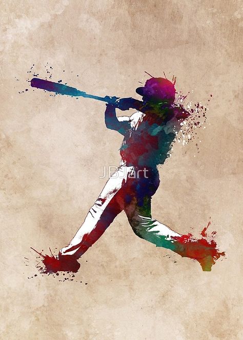 Baseball Painting, Sports Painting, Sport Canvas, Baseball Pictures, Baseball Art, Player 1, Hockey Player, Canvas Print Display, Sports Art