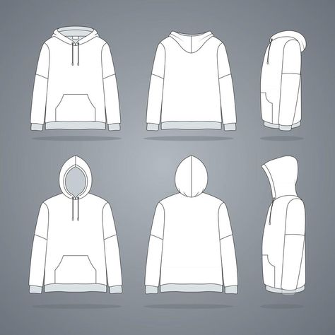 Sweatshirt Design Template, Jacket Outline Template, Hoodie Design Template, Clothing Brand Sketches, Hoodie Outline Template, Jacket Template Design, Hoodie Layout, Draw Hoodie, Hoodie Outline