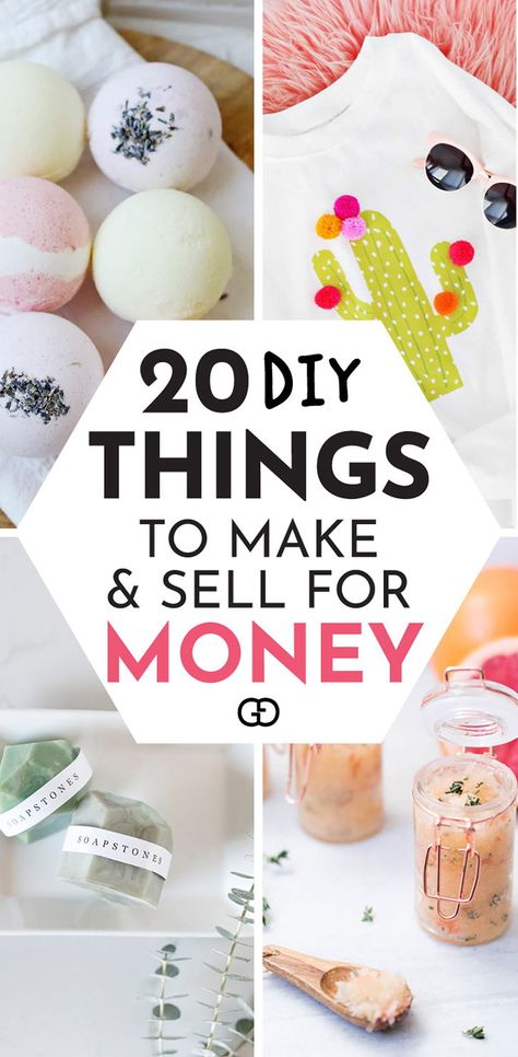 Looking for a creative side hustle? This awesome list of 20 easy things to make and sell online in 2019 can help you to make money on the side. Find the perfect product to make and sell for profit! Make money from home with craft ideas! #craftideas #makemoneyfromhome #makemoneyathome #makemoneyonlin Diy Things To Make, Things To Make And Sell, Diy Study Table, Emprendimiento Ideas, Diy Bird Bath, Painted Pots Diy, Diy Crafts For Adults, What To Sell, Diy Things