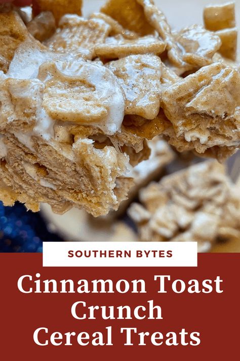 Cinnamon Toast Crunch Treats, Marshmallow Cereal Treats, Cereal Treat Recipes, Cinnamon Toast Crunch Cereal, Easy To Make Cookies, Crunch Cereal, Homemade Granola Bars, Cereal Treats, Cinnamon Toast Crunch