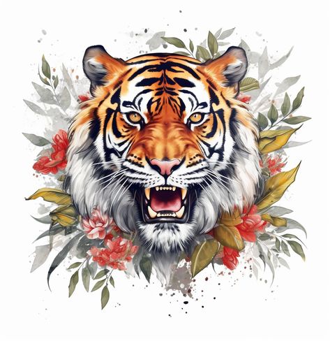 5D Diamond Painting Growling Tiger in the Leaves Kit Offered by Bonanza Marketplace. www.BonanzaMarketplace.com #diamondpainting #5ddiamondpainting #paintwithdiamonds #disneydiamondpainting #dazzlingdiamondpainting #paintingwithdiamonds #tigerdiamondpainting #tigerdiamondart Growling Tiger Tattoo, Growling Tiger, Tree Photoshop, Png Pictures, Save The Tiger, Tiger Images, Tiger Tattoo Design, Illustration Art Kids, Flower Tumbler