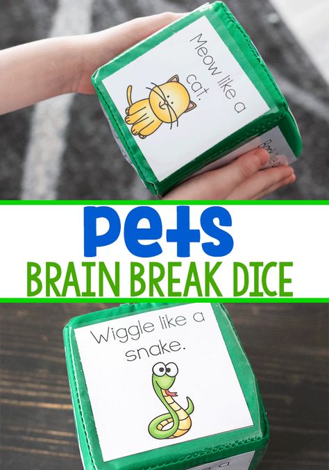 These free printable brain breaks for the classroom are easy to prep. Pet Activities, Pets Preschool Theme, Free Games For Kids, Gross Motor Activities, Creative Curriculum, Printables Free Kids, Theme Activity, The Wiggles, Preschool Themes