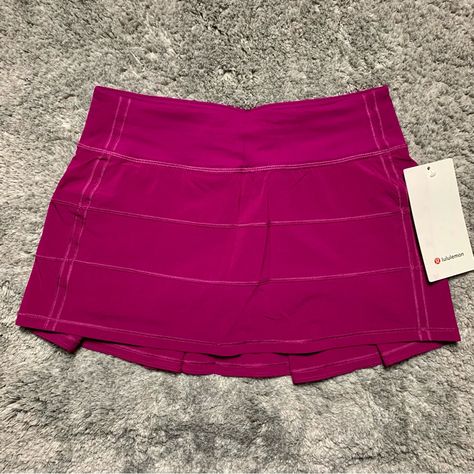 Nwt Lululemon Pace Rival Skirt *Deep Fuchsia Womens Size 2 Color Is Deep Fuchsia Length Is 13" (Regular) In Perfect Condition Super Rare & Htf Color (Having Trouble Letting Go Of My Pace Rival Collection So Priced Accordingly) Reasonable Offers Are Welcome!! #Skirt #Skort #Pleated #Tennisskirt #Miniskirt Navy Tennis Skirt, Black Ruffled Skirt, Deep Fuschia, Pace Rival Skirt, Lulu Skirt, Lululemon Pace Rival, Lululemon Skirt, Preppy Clothes, Pleated Tennis Skirt