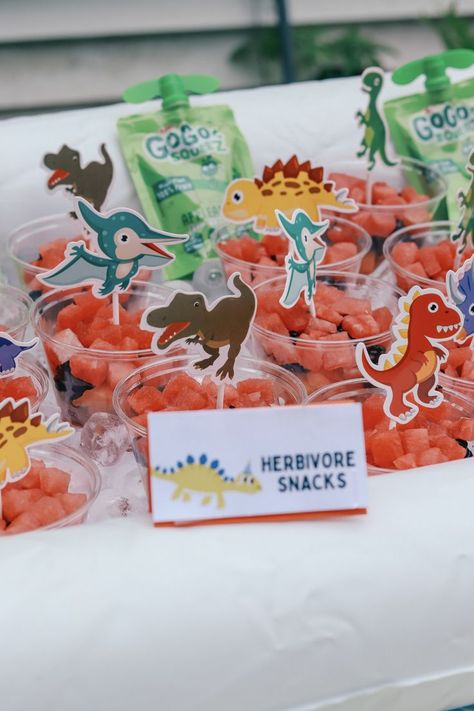 Dino Snacks, Dino Fruit, Party Food Snacks, Fruit Snacks For Kids, Dinosaur Party Food, Finger Foods For Kids, Fruit Platters, Party Food Dessert, Party Snack Food