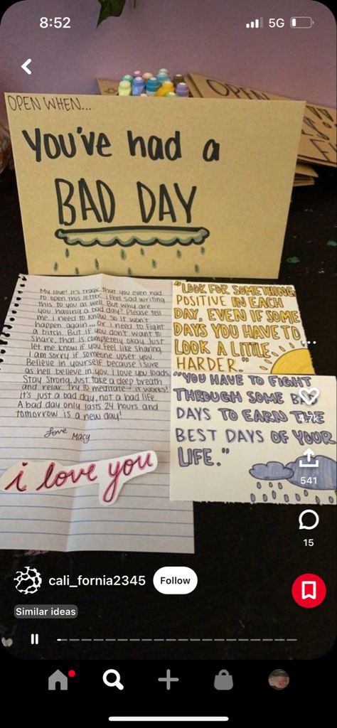 Open When Letters For Boyfriend, Cute Paragraphs For Him, Anniversary Gift Ideas For Him Boyfriend, Open When Cards, Had A Bad Day, Open When Letters, Letters To Boyfriend, Love Scrapbook