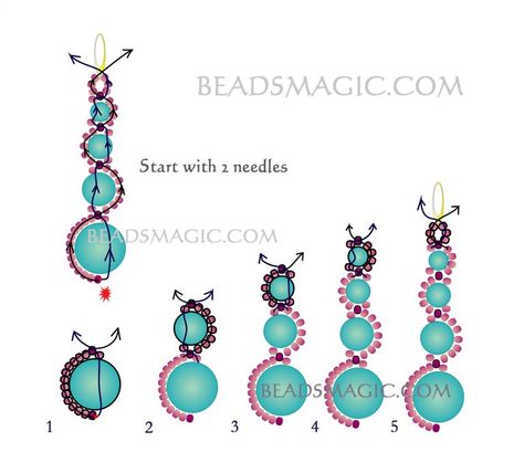 Earring Design Ideas, Free Beading Patterns, Earrings Handmade Beaded, Beads Magic, Anting Manik, Moon Beads, Earrings With Beads, Pola Bordir, Beaded Earrings Tutorials