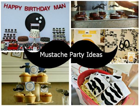 Mustache Party Ideas Mustache Party Ideas, Birthday Party Ideas For Men, 40th Birthday Party Ideas, Space Printables, Movember Mustache, Moustache Party, Mustache Theme, Cool Mustaches, Happy Birthday Man