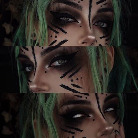 A Cat in Black (@acatinblack) • Instagram photos and videos Warrior Makeup, Viking Makeup, Witchy Makeup, Fantasy Make-up, Makeup Hoco, Halloweenský Makeup, Witch Makeup, Fairy Makeup, Goth Makeup