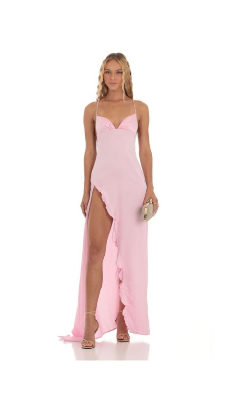 Lucy In The Sky Dress, Prom Dress Inspo, Ruffle Maxi Dress, Lucy In The Sky, Pink Formal Dresses, Prom Dress Inspiration, Pretty Prom Dresses, Grad Dresses, Silk Maxi Dress