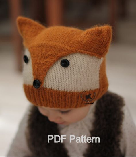 Diy Tricot, Crocheted Fox Pattern, Fox Hat, Bonnet Crochet, Animal Crafts For Kids, Hat Knitting, Childrens Hats, Haken Baby, Animal Hats