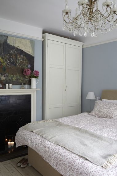 wall colour Parma Grey, Parma Gray, Bedroom Blue, Matching Colours, Dark Blue Walls, Wall Colour, Bedroom Bliss, Number 9, Gray Bedroom