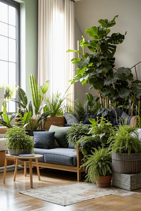 Bring the outdoors in! Discover inspiring living room decor ideas featuring lush greenery. From hanging planters to statement floor plants, find ways to infuse your space with natural beauty and create a tranquil oasis. Living Room Plants Decor, Room Oasis, Floor Plants, Living Room Decor Ideas, Room Decor Ideas, Lush Greenery, Hanging Planters, Plant Decor, The Outdoors