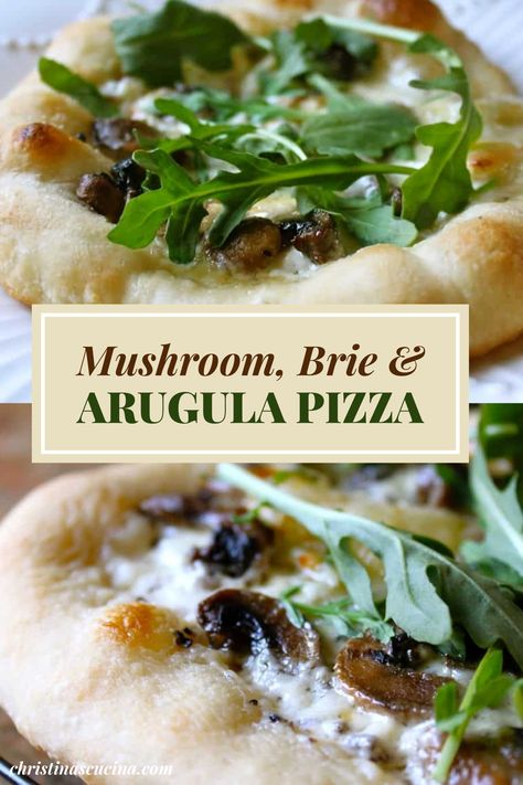 The combination of flavors is to die for! #pizza #truffles #mushrooms #brie Mushroom Brie, Brie Pizza, Fresh Truffle, Vegan Pizza Recipes, Truffle Pizza, Arugula Pizza, Vegan Pizza Recipe, Finger Foods Party, Mushroom Pizza